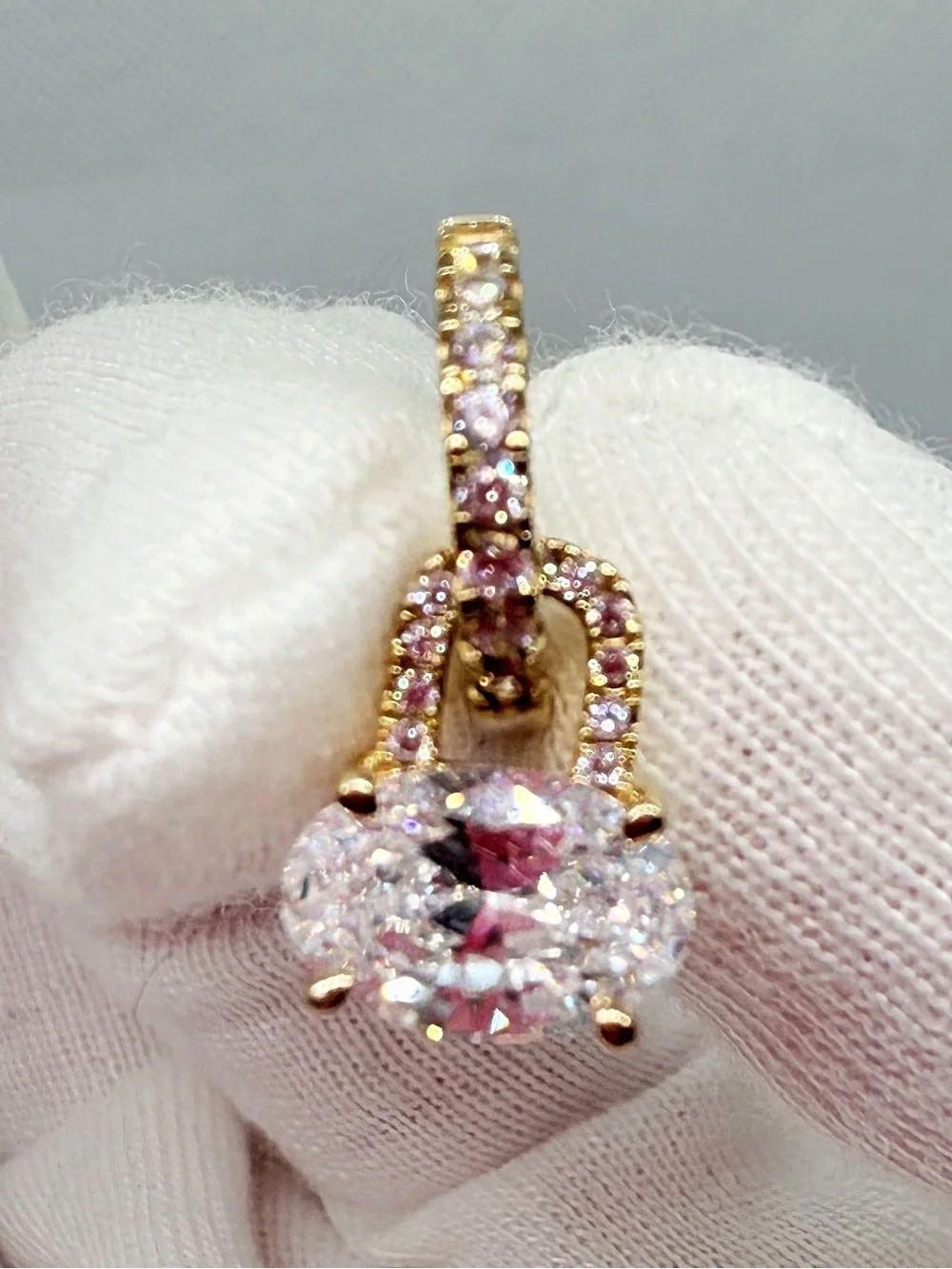 Stunning Gold-Tone Cubic Zirconia Drop Huggie Earrings!